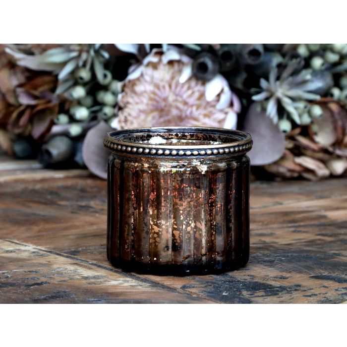 Tealight holder w. pearl edge