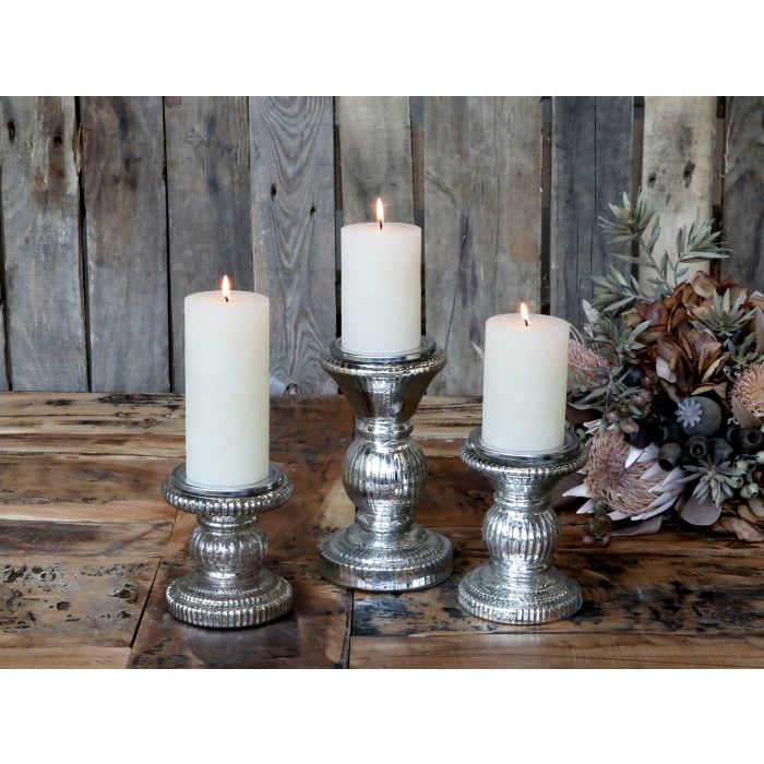 Candlestick w. grooves f. pillar candle