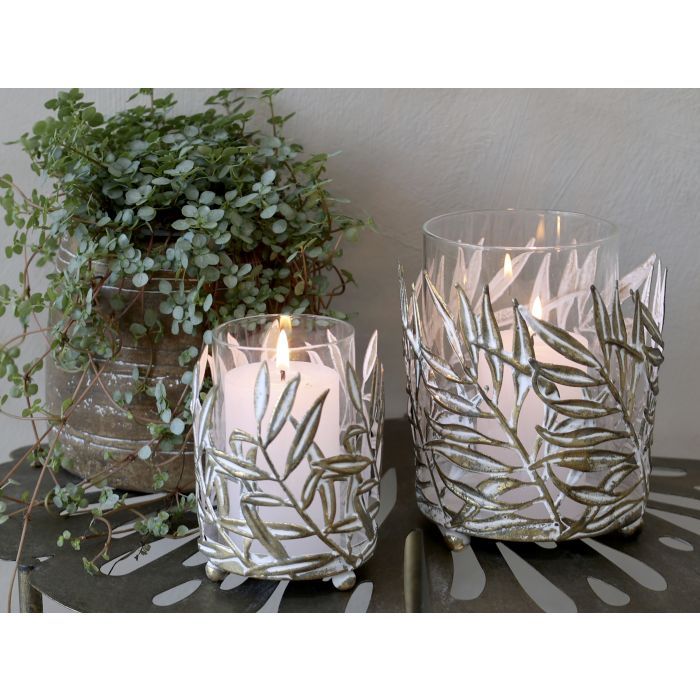 Vire Tealight holder w. leaf decor