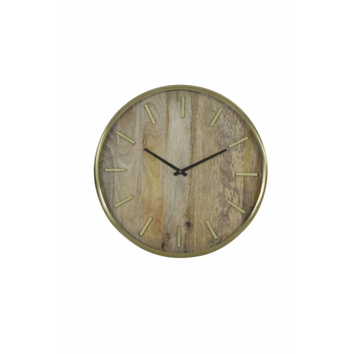 Clock Ø51 cm TIMARU wood+antique bronze