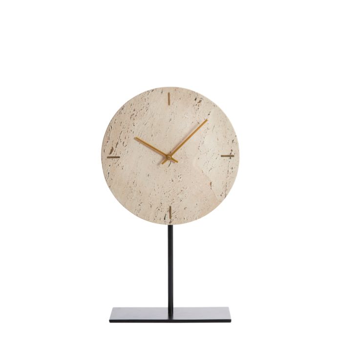 Clock on base 25,5x10x42 cm JENAY travertine sand