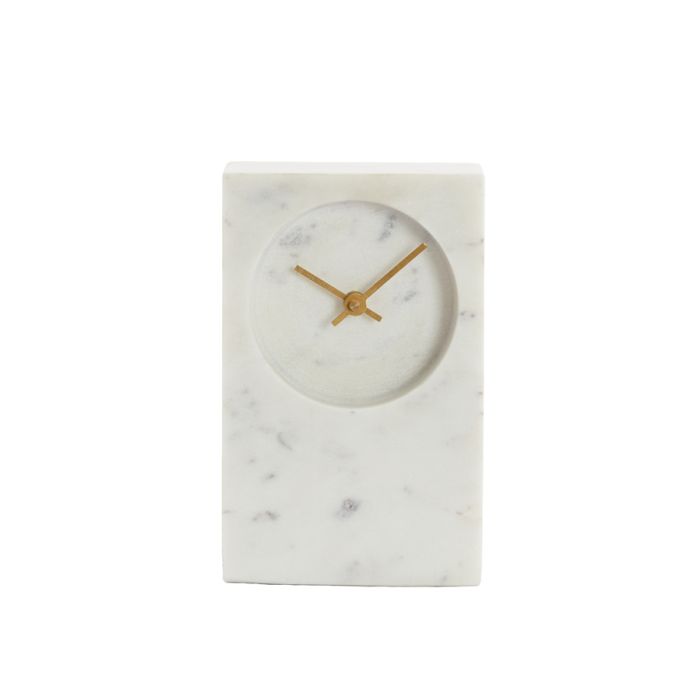 Clock 13x8x20 cm DESTINA white marble