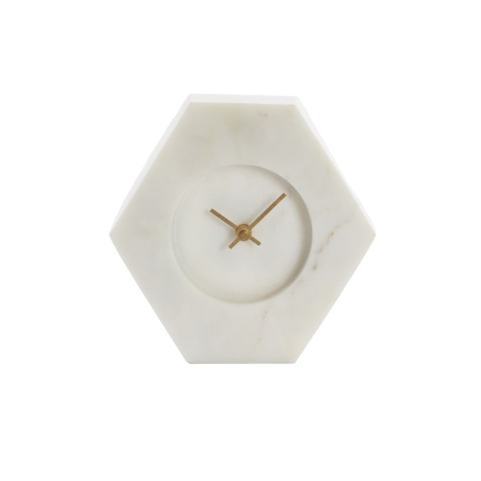 Clock 19x6,5x19 cm CHERE white marble