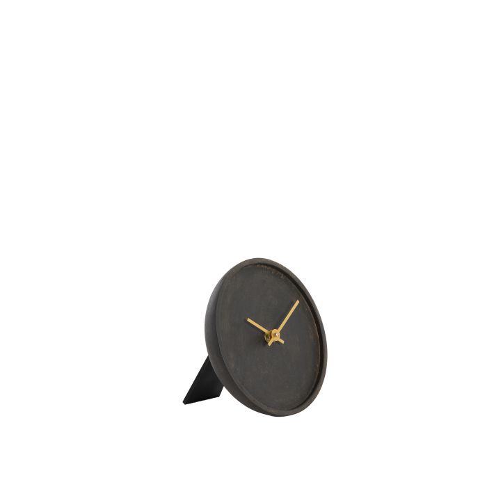 Clock Ø15 cm VETI mango wood brown+gold