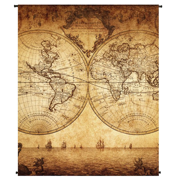 World Map Wall Cloth Photoprint 120x140cm