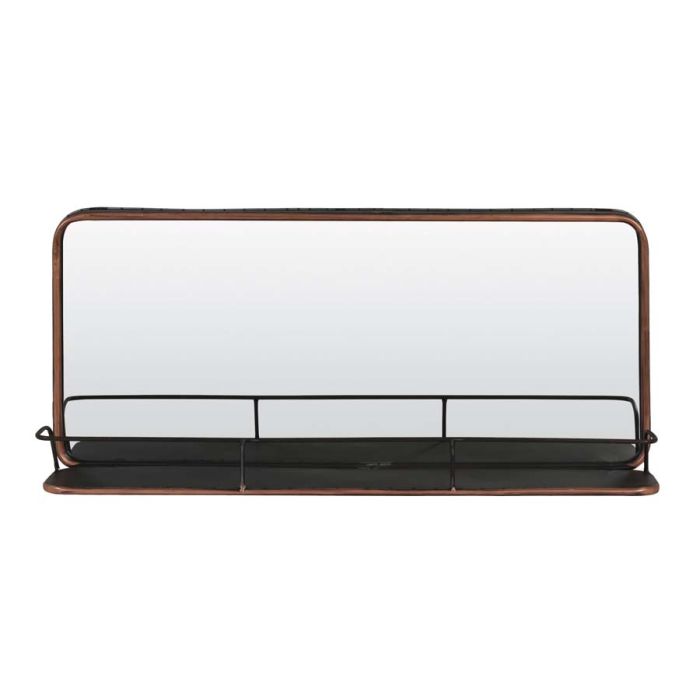 Mirror with shelf 90x16,5x40,5 cm SELF tin copper