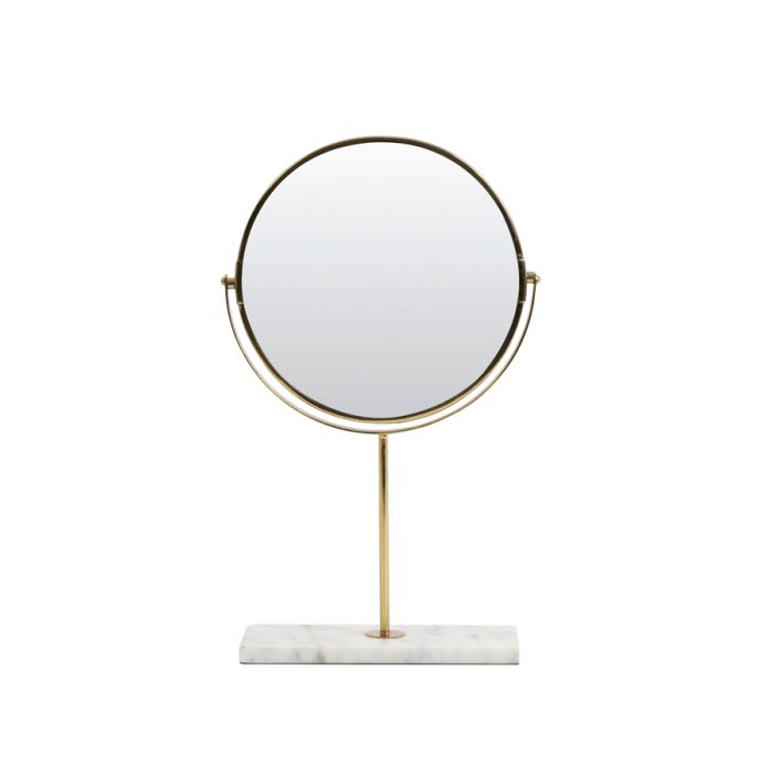 Mirror on base 24x9x40,5 cm RIESCO marble white-gold