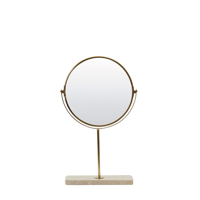 Mirror on base 24x9x40 cm RIESCO travertine sand-gold