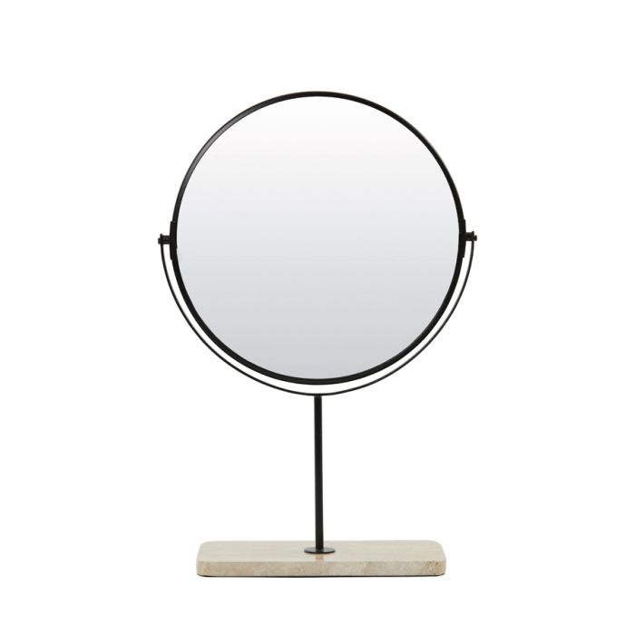 Mirror on base 32,5x12,5x49 cm RIESCO travertine sand-black