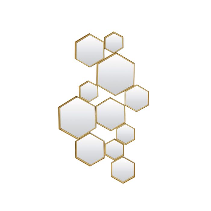 Mirror 98x3,5x57,5 cm CINCI hexagon gold