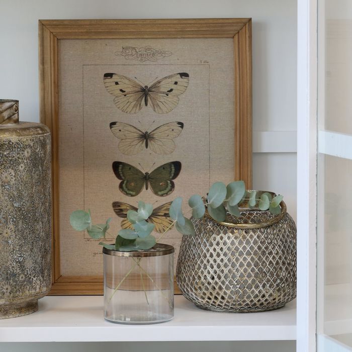 Glass Jar w. patterned lid