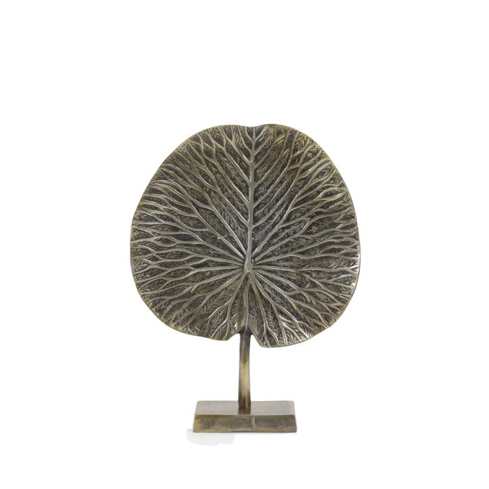 Ornament on base 25x6,5x34 cm LEAF antique bronze