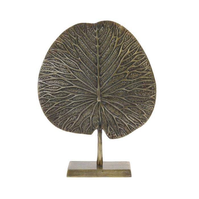Ornament on base 34x9x43 cm LEAF antique bronze