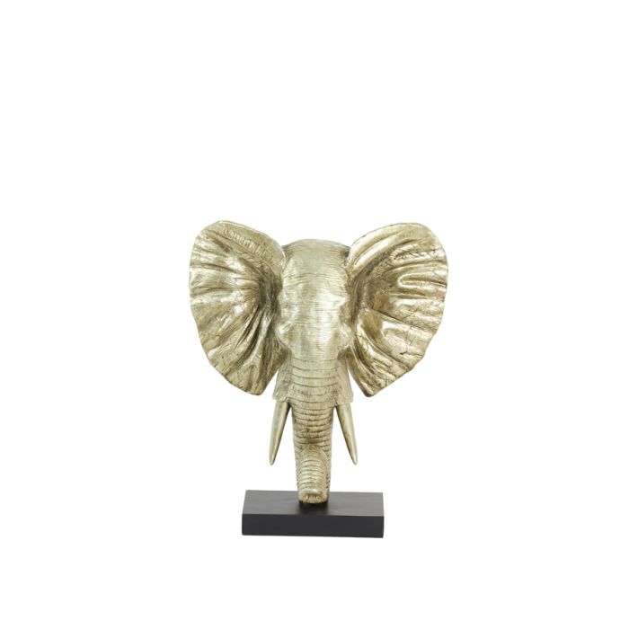 Ornament on base 30x15x35,5 cm ELEPHANT light gold