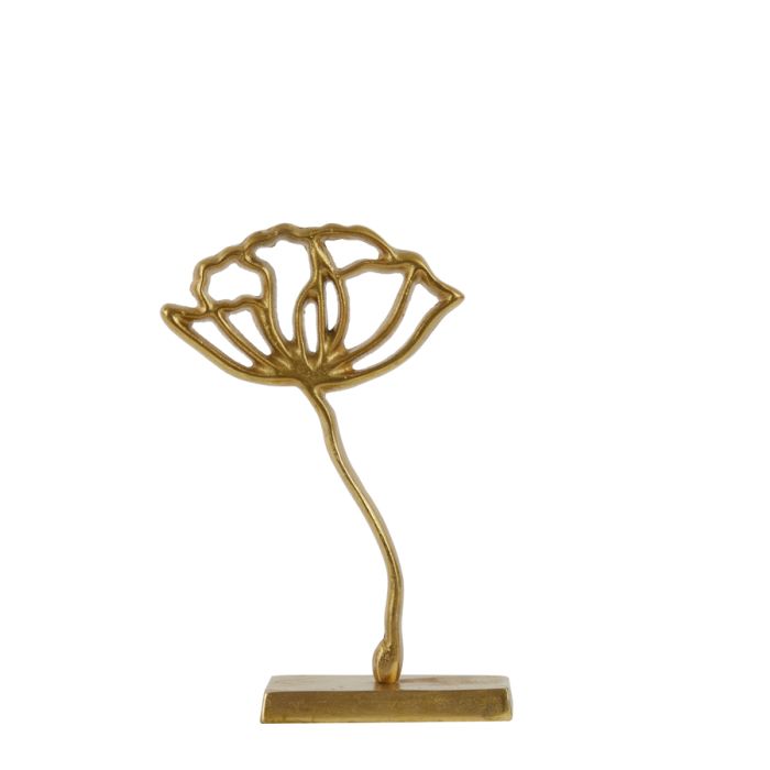 Ornament on base 22x6x36 cm PAPAVERU matt gold