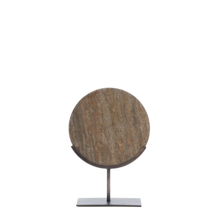 Ornament on base 25,5x10x38,5 cm MORENO drk brown travertine