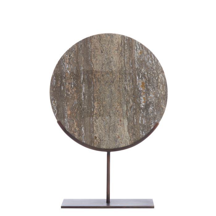 Ornament on base 35x10x51,5 cm MORENO dark brown travertine