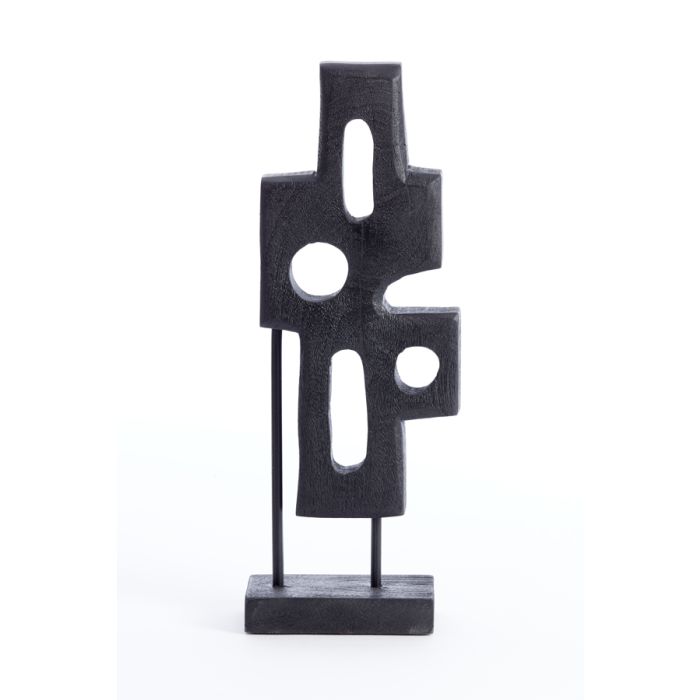 Ornament on base 19x9,5x45 cm SALIO wood matt black