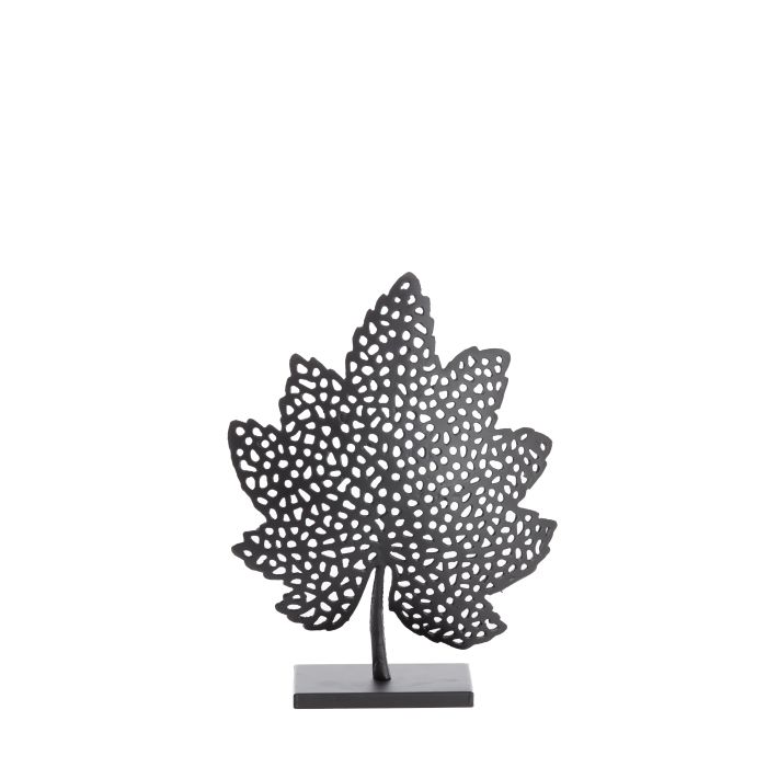 Ornament on base 28x8x35 cm LEAF matt black