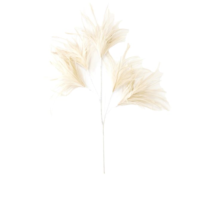 Ornament 5 feathers 95 cm FEATHER white