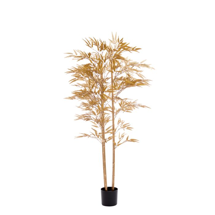 Potted ornament 180x100x180 cm BAMBOO metallic light gold