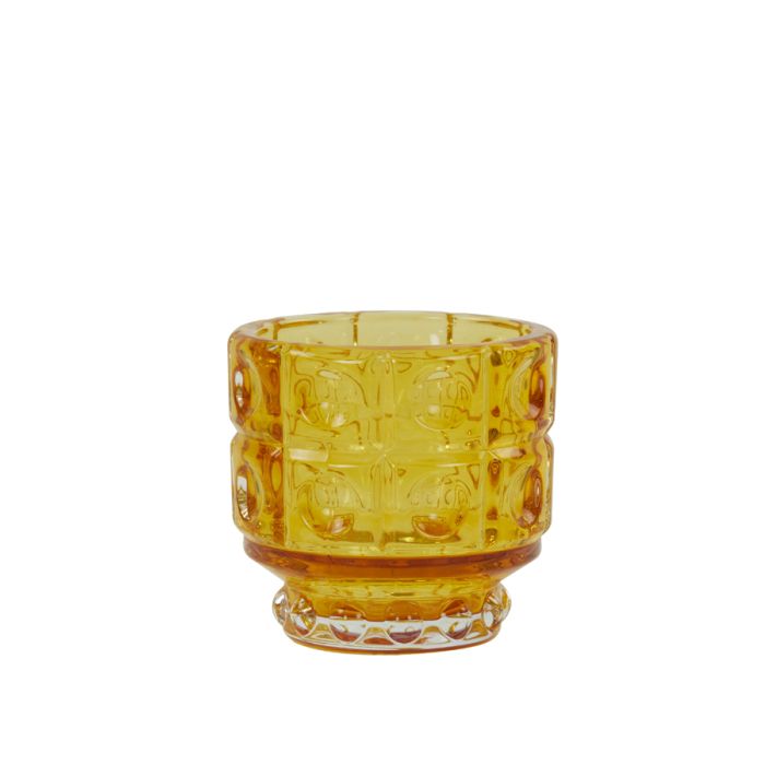 Tealight Ø9x8,5 cm BOBBI glass yellow