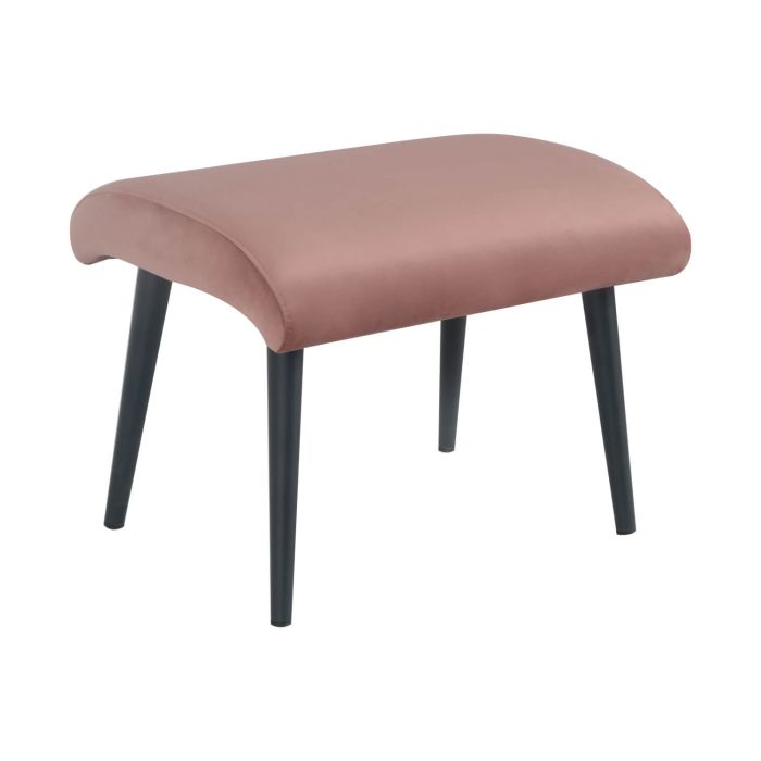 Footstool ornamental bench velvet metal benno - velvet pink