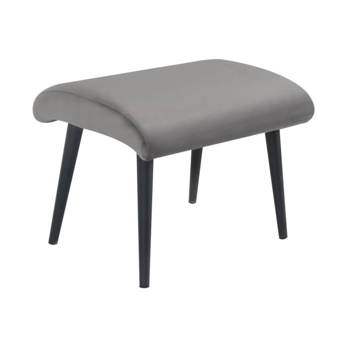 Footstool ornamental bench velvet metal benno - velvet light gray