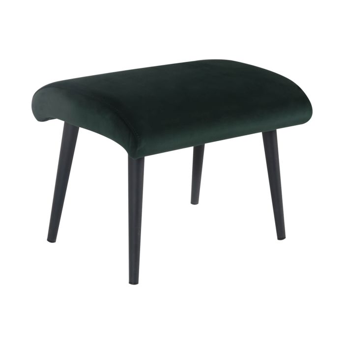 Footstool ornamental bench velvet metal benno - velvet dark green