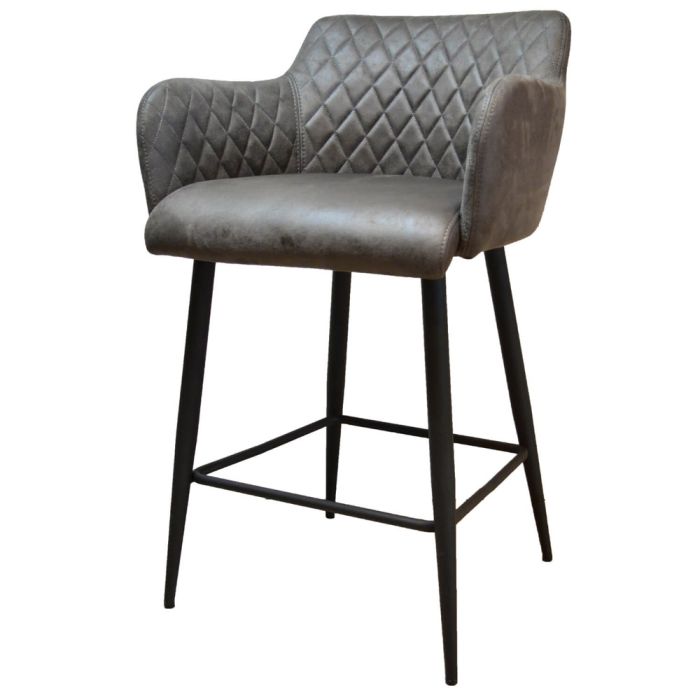 Bar stool leather look artificial leather metal 75 cm Rose - Stone