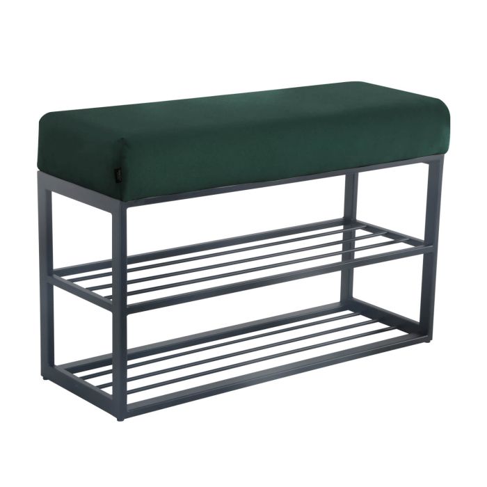 Bar stool velvet velvet metal 75 cm rose - velvet dark green