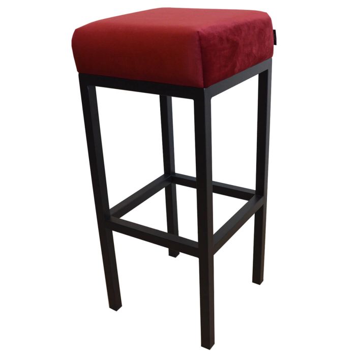 Bar stool Velvet Velvet and Bouclé Bruce - Velvet Bordeaux red, 75 cm