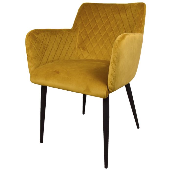 Dining room chair velvet velvet rose - velvet ocher yellow