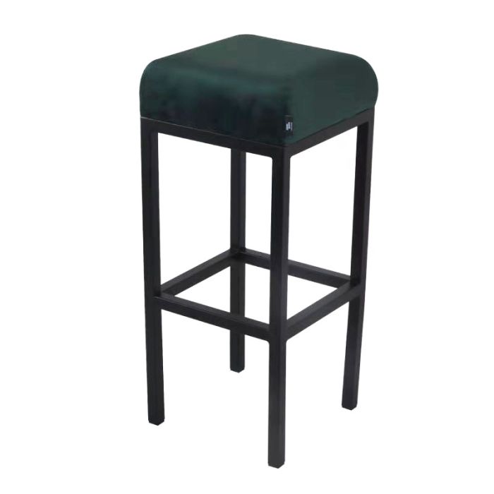 Bar stool Velvet Velvet and Bouclé Bruce - Velvet dark green, 75 cm