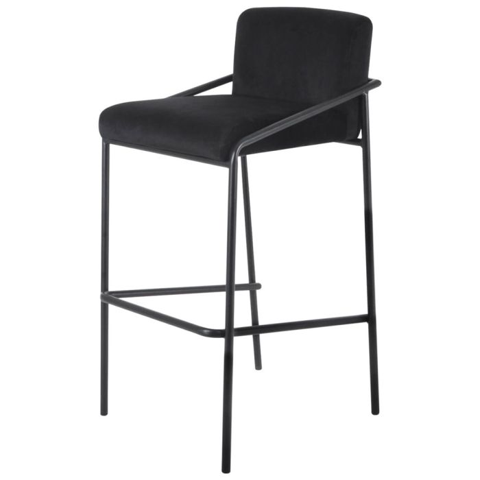Bar stool Velvet velvet metal 75 cm Lev - Velvet Black