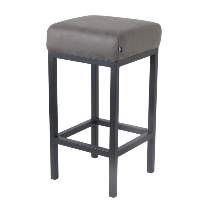 Bar stool leather look artificial leather Bruce - Stone, 65 cm