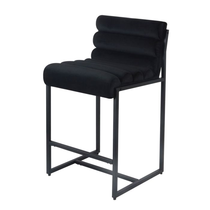 Bar stool Design stool 65 cm Velvet Tony - Velvet Black