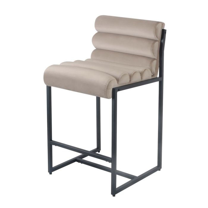 Bar stool Design stool 65 cm Velvet Tony - Velvet Taupe