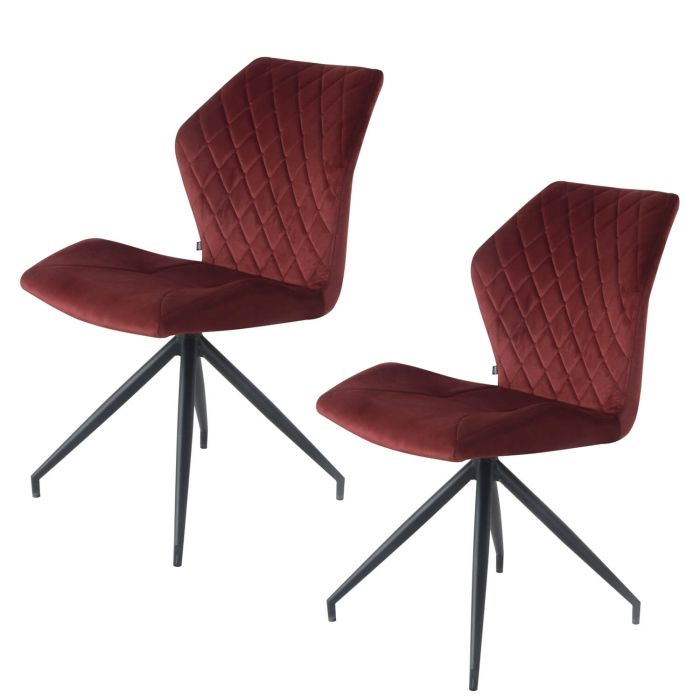 Dining room chairs Velvet and Bouclé  Rocky - Red