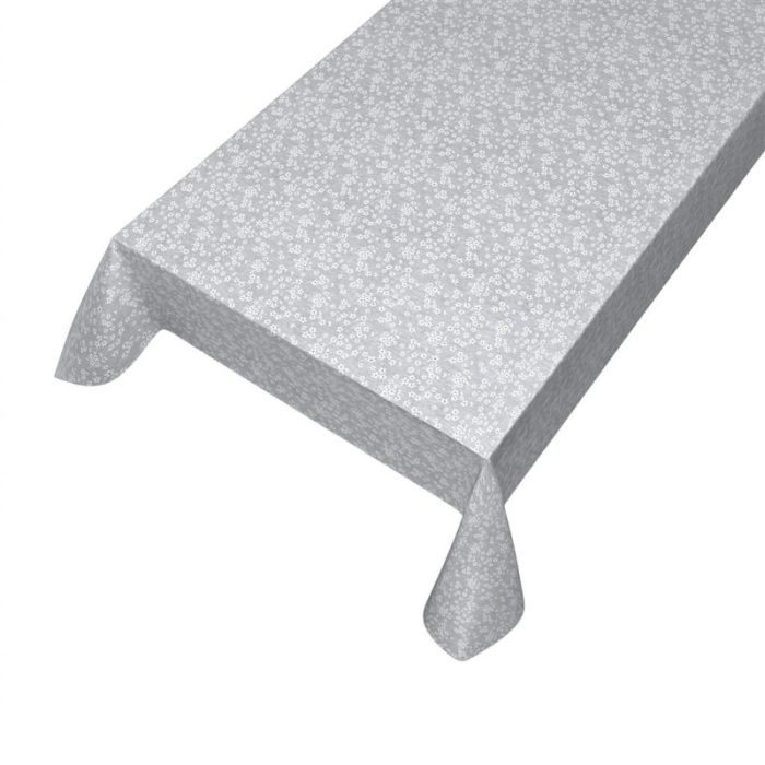 Milflores Tablecloth Coated Linen grey 140cmx20mtr