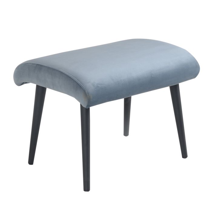 Footstool ornamental bench velvet metal benno - velvet light blue