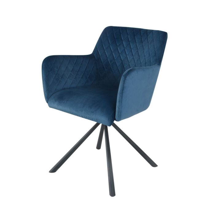Dining room chair 180 degrees rotating Rose - Velvet Blue