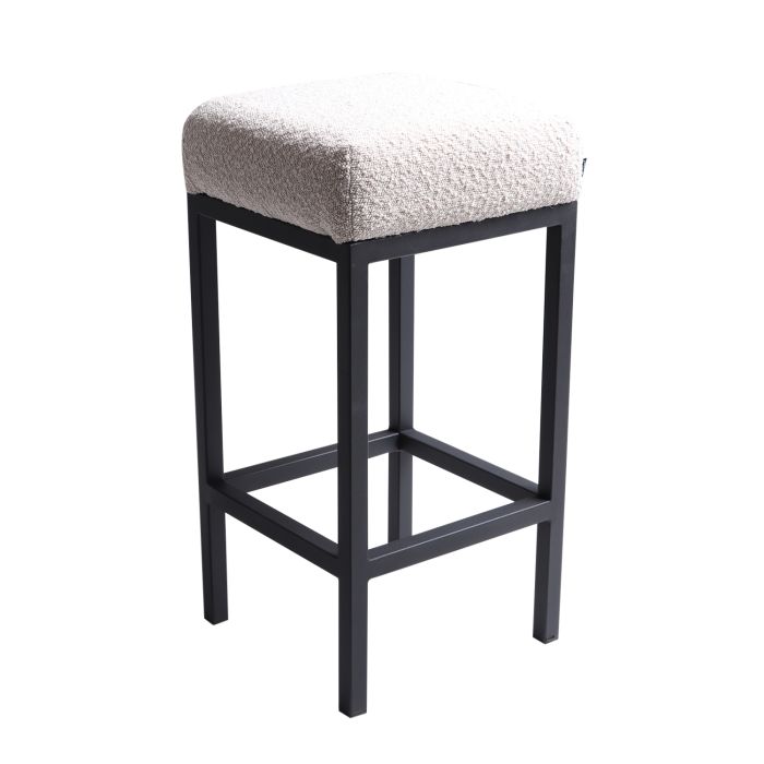 Bar stool Velvet Velvet and Bouclé Bruce - Bouclé Beige, 65 cm