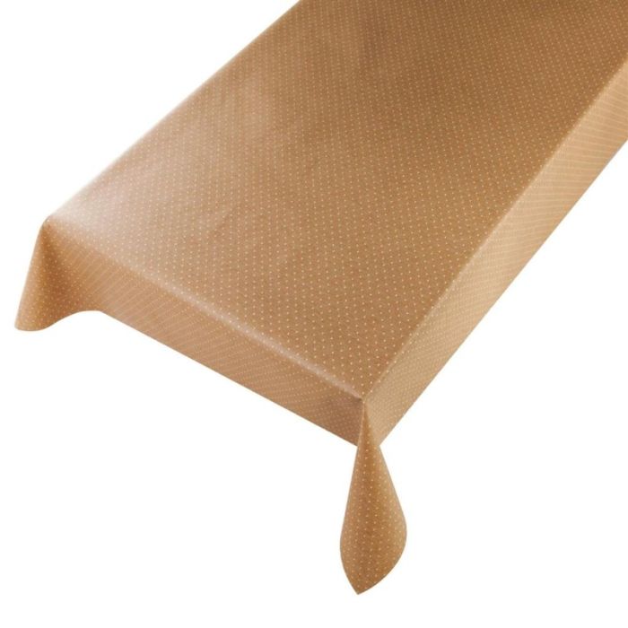 Jacquard Diamond Tablecloth Coated Linen sand 140cmx20mtr