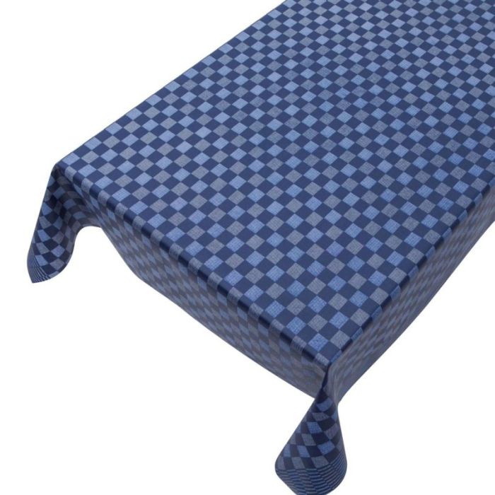 Textile Flamand Tablecloth Coated Linen Blue 140cmx20mtr