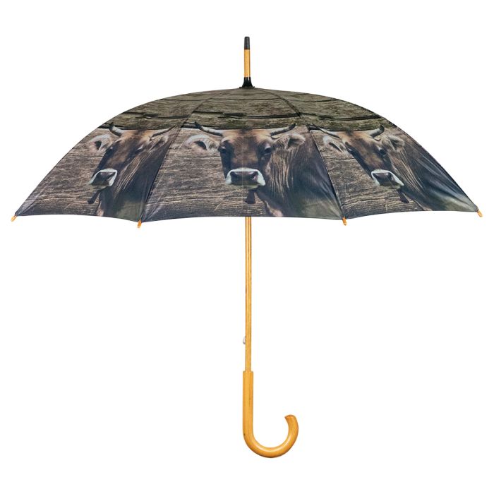 Umbrella wood swiss cow 105cm