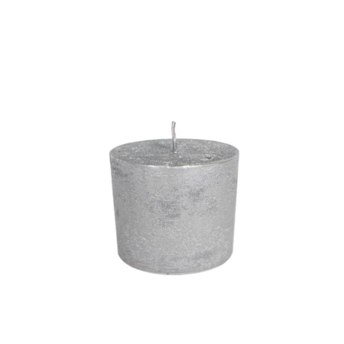 Candle silver 10x10cm
