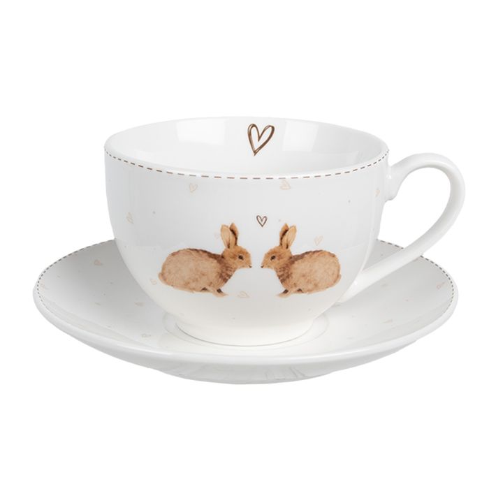 Cup and saucer 12x9x6 cm / Ø 14x2 cm / 250 ml - pcs