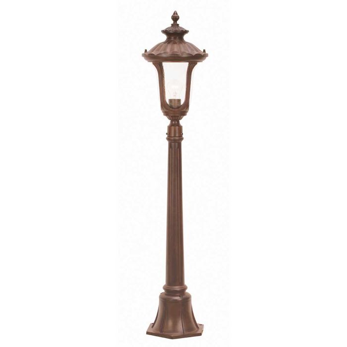 Chicago 1 Light Small Pillar Lantern - Bronze