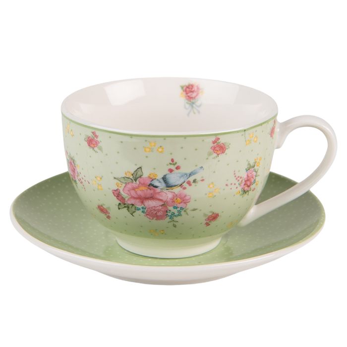 Cup and saucer 12x9x6 cm / Ø 14x2 cm / 200 ml - pcs